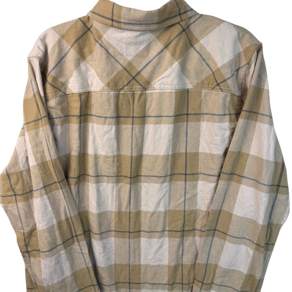 Salty Crew Mens Button Up Shirt L Large Flannel Plaid Beige Long Sleeve - Picture 9 of 13